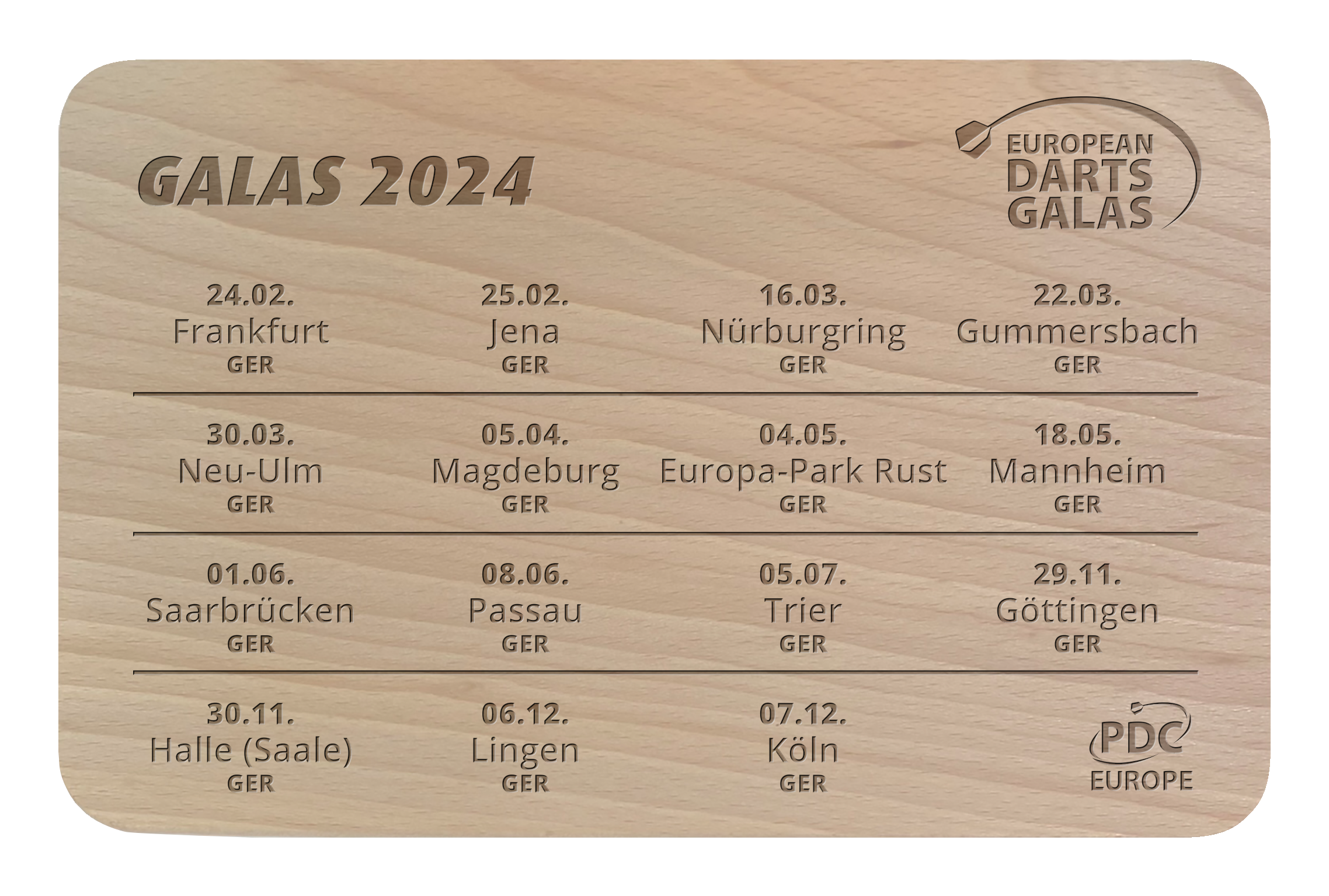 Wooden cutting board European Tour 2024