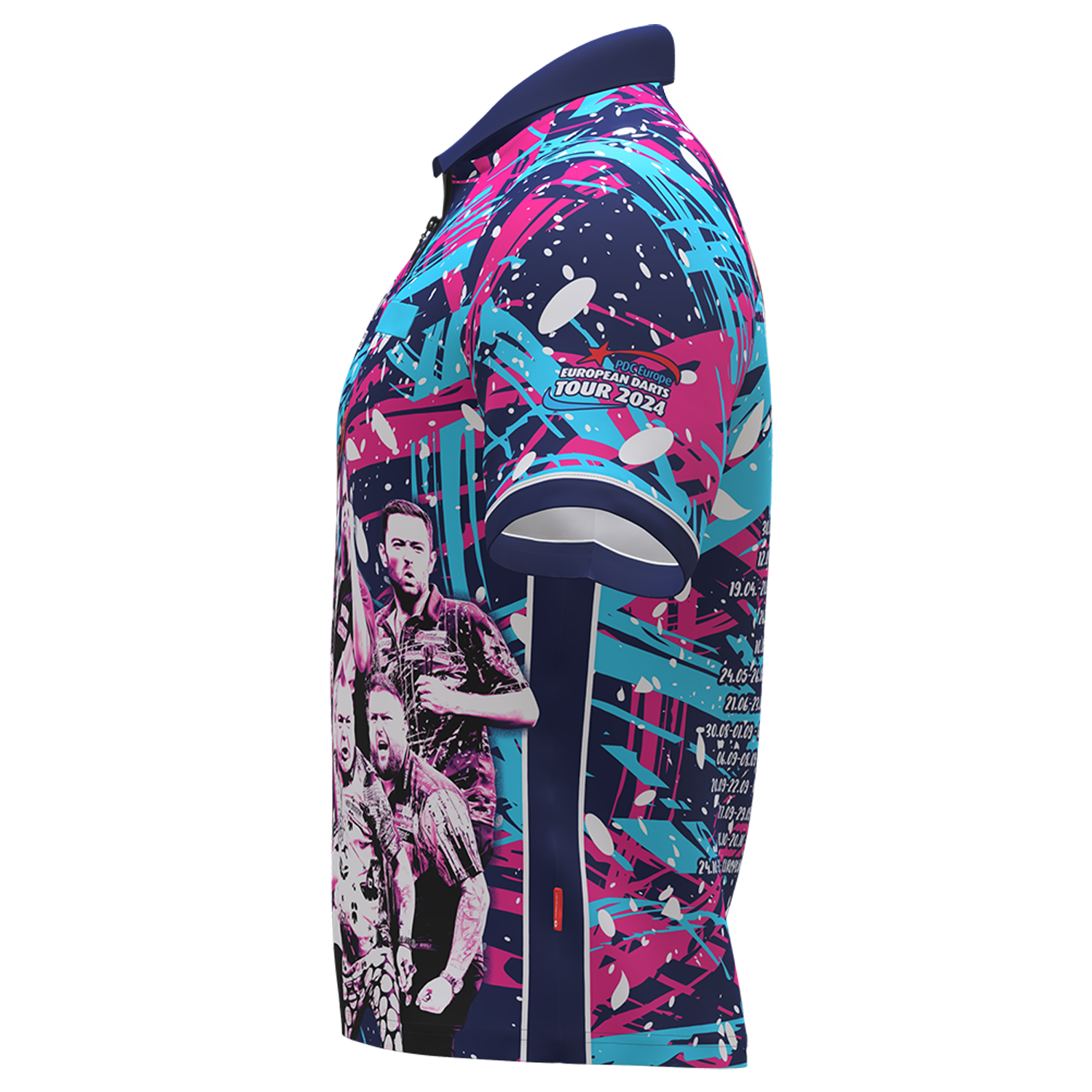 PDC - Tourshirt Herren - Blau-Pink  - 2024 PDC - Tourshirt Herren - Blau-Pink  - 2024