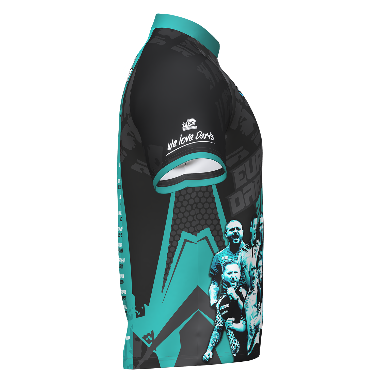 PDC - Tourshirt Herren - Schwarz-Mint  - 2024 PDC - Tourshirt Herren - Schwarz-Mint  - 2024