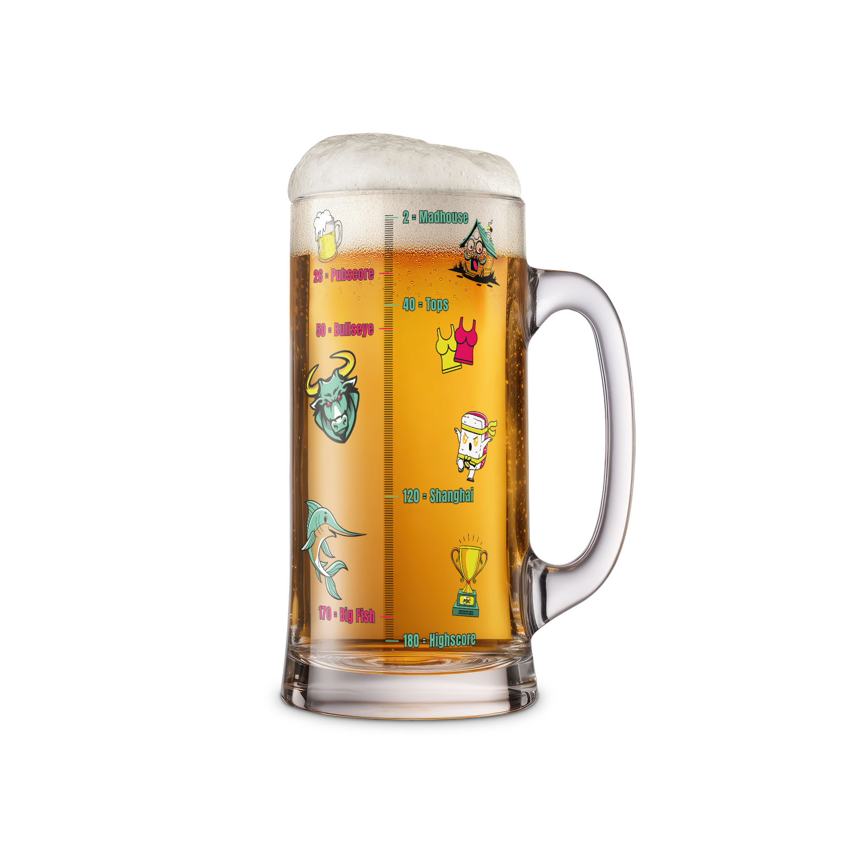 Beer mug - PDC dartboard [colored]